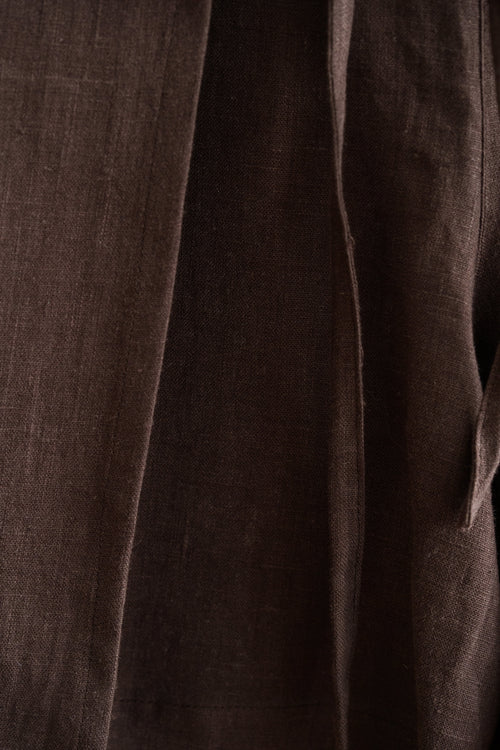Linen Wrap Pant Dark Brown