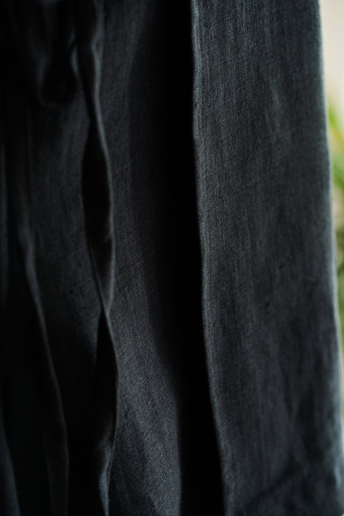 Linen Wrap Shorts Black