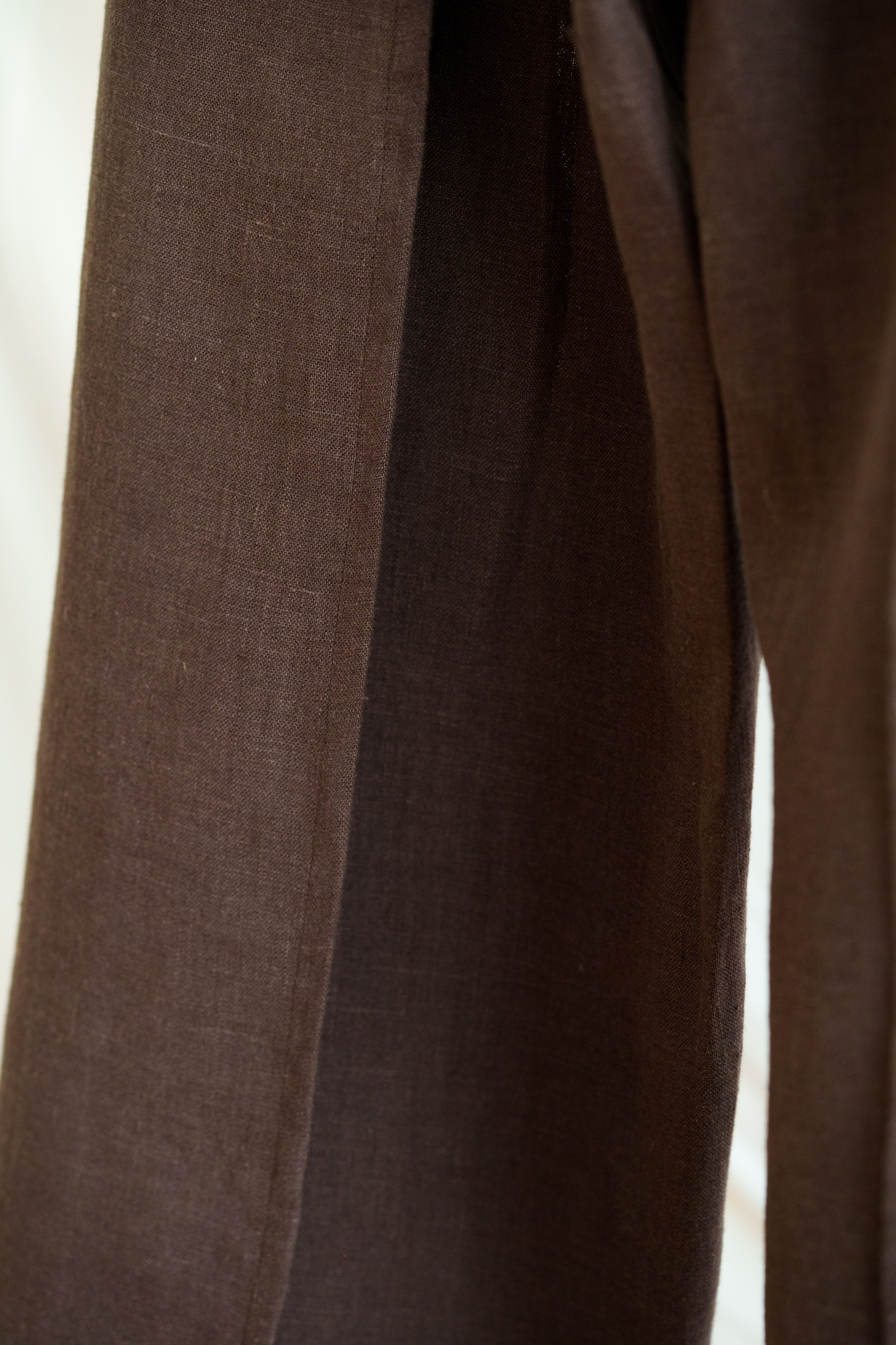 Linen Wrap Pant Dark Brown