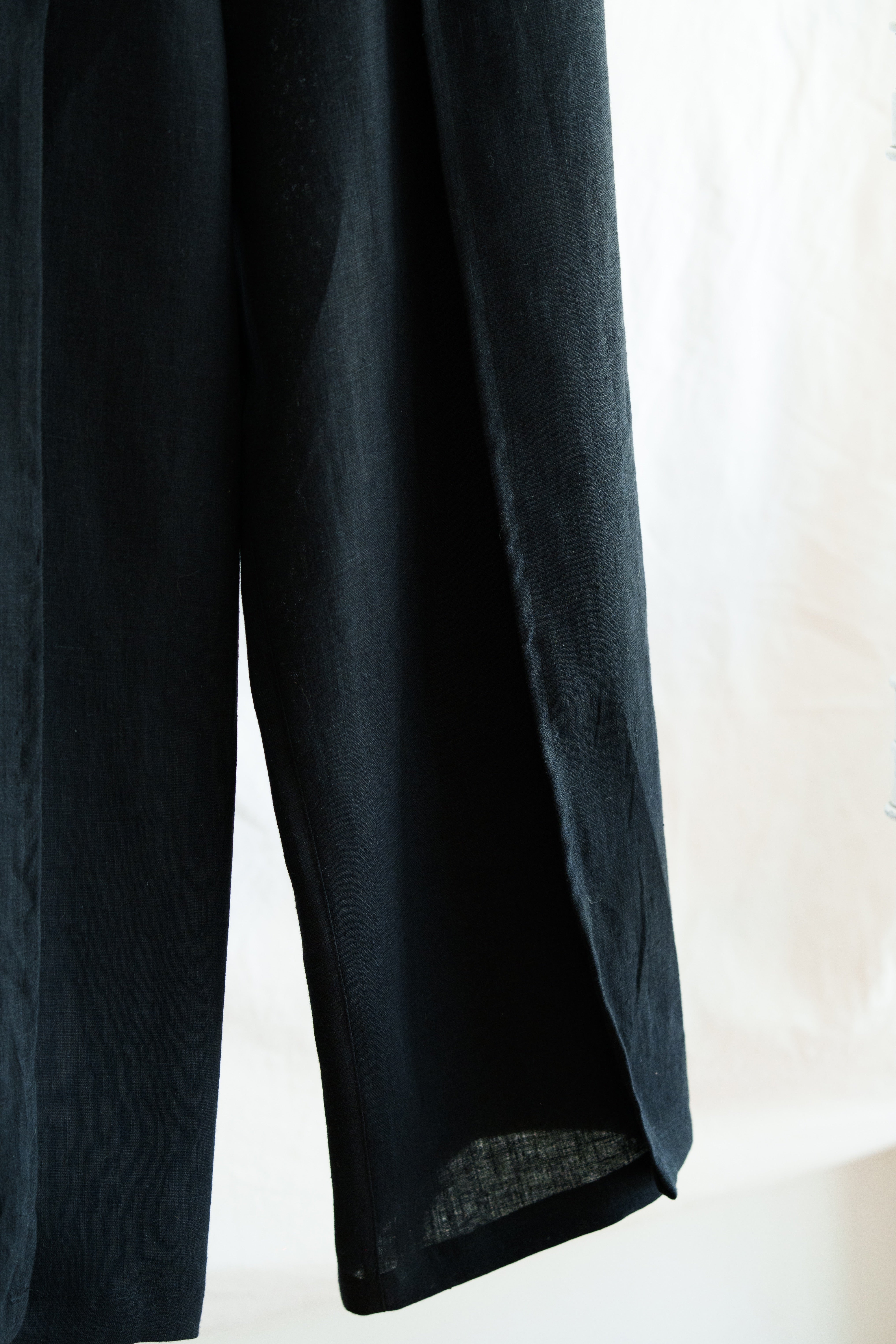Linen Wrap Pant Black