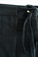 Linen Wrap Pant Black