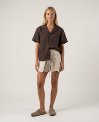 Linen Shirt Dark Brown