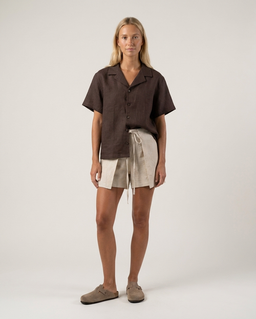 Linen Shirt Dark Brown