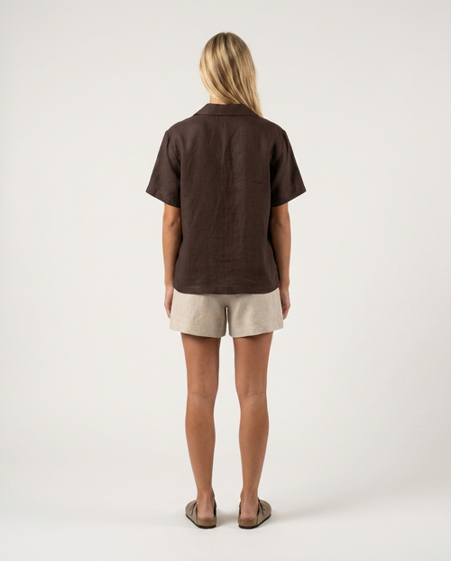 Linen Shirt Dark Brown