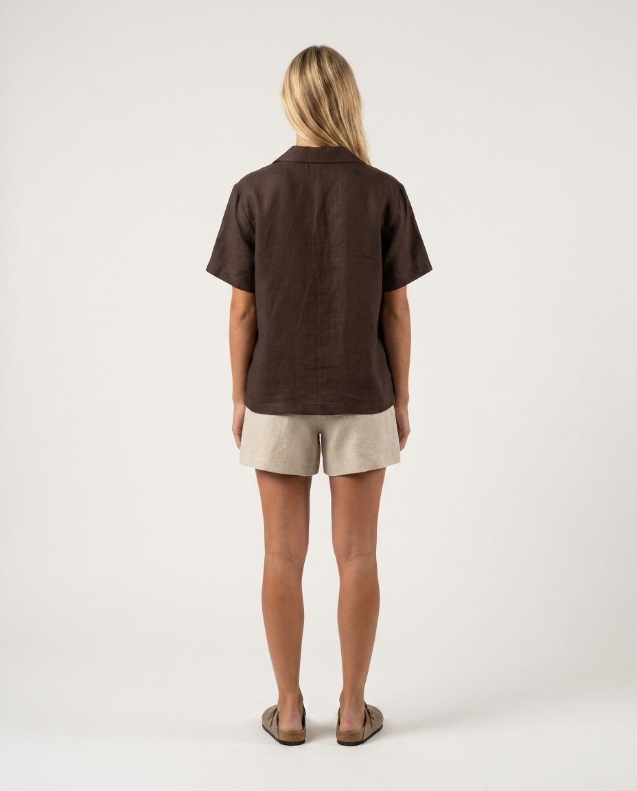 Linen Shirt Dark Brown