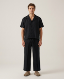 Linen Wrap Pant Black