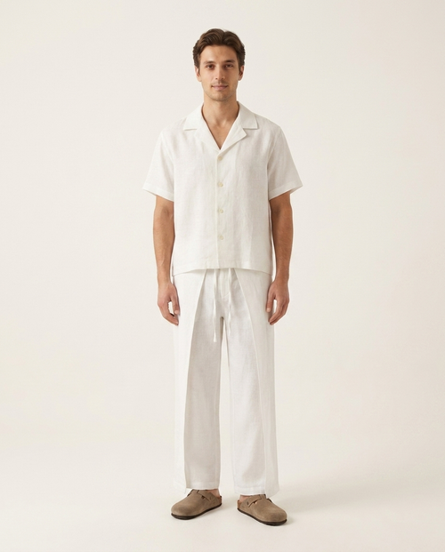 Linen Wrap Pant Off-White
