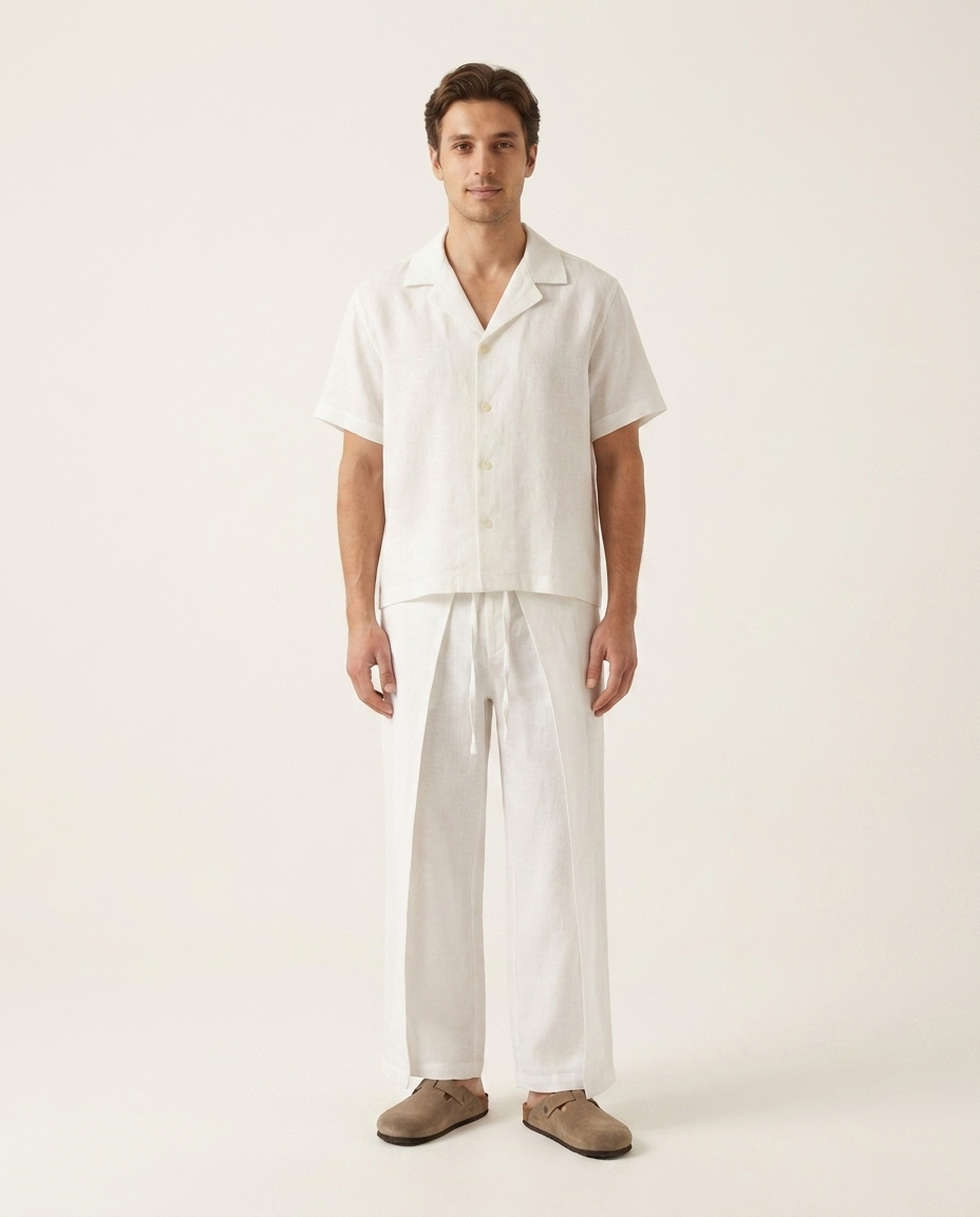 Linen Wrap Pant Off-White