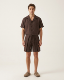 Linen Wrap Short Dark Brown