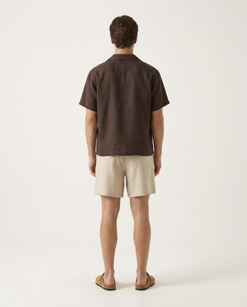 Linen Shirt Dark Brown