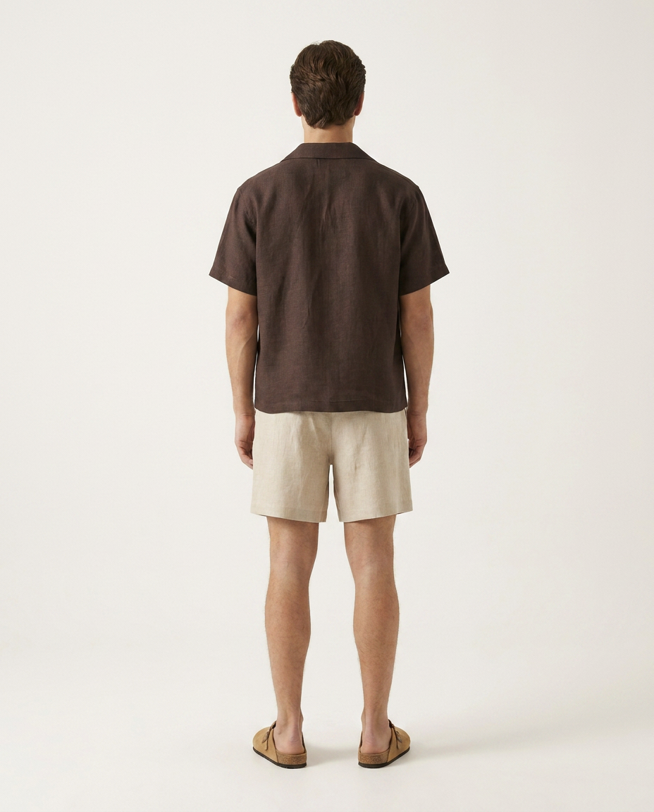 Linen Shirt Dark Brown