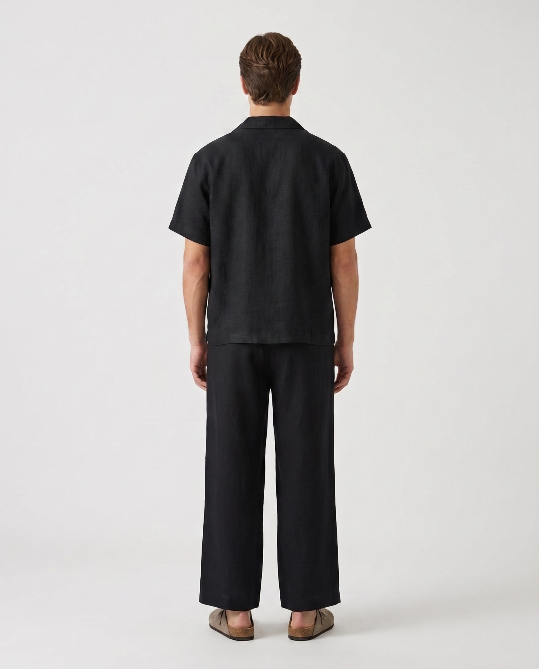 Linen Wrap Pant Black