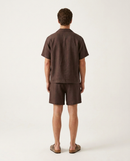 Linen Wrap Short Dark Brown