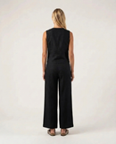 Linen Vest Black